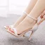 Sexy White Evening Party Pearl Ankle Strap Womens Sandals 2025 10 cm Stiletto Heels Open / Peep Toe Sandals High Heels