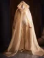 Luxury / Gorgeous Gold Handmade  Butterfly Lace Flower Rhinestone Prom Shawls cloak 2025