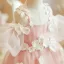 Flower Fairy Blushing Pink Appliques Birthday Flower Girl Dresses 2024 Ball Gown Spaghetti Straps Short Sleeve Backless Floor-Length / Long