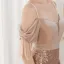 Charmant Doré Paillettes Robe De Soirée 2022 Trompette / Sirène Bretelles Spaghetti Manches Courtes Perlage Gland Dos Nu Longue Fendue devant Soirée Robe De Ceremonie