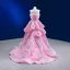 Haut de Gamme Haute Basse Rougissant Rose Volants en Cascade Asymétrique Robe De Bal 2022 Robe Boule Bustier Sans Manches Dos Nu Promo Robe De Ceremonie