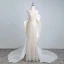 Scintillantes Sexy Ivoire Perle Paillettes Robe De Soirée 2023 Trompette / Sirène Bustier Sans Manches Dos Nu Noeud Train De Balayage Soirée Robe De Ceremonie