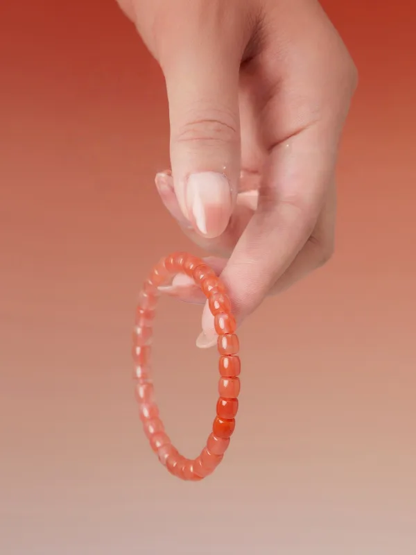 Chic / Beautiful Gradient-Color Red Handmade  Agate Bracelet Accessories 2025