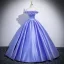 Élégant Lavande Appliques Robe De Bal 2025 Robe Boule De l'épaule Manches Courtes Dos Nu Longue Robe De Ceremonie