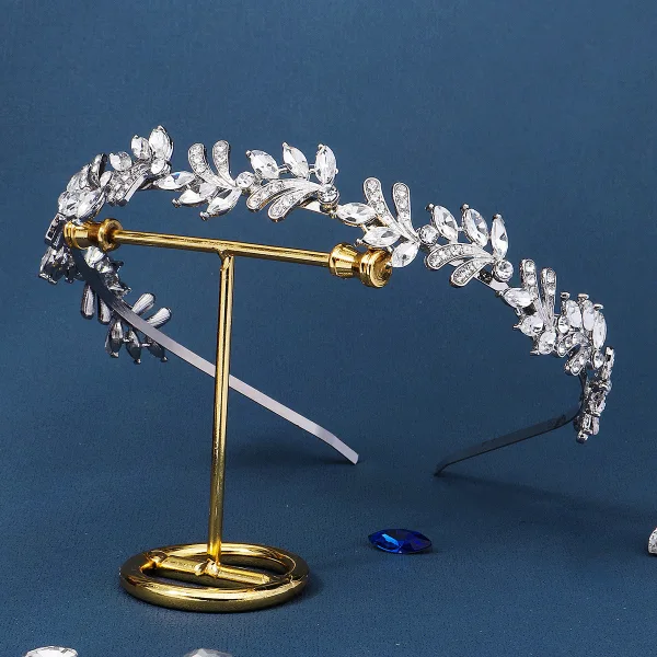 Vintage Sølv Rhinestone Legering Har Tilbehor Hårbøyle 2023 Bryllup