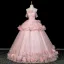 Flower Fairy Blushing Pink Appliques Beading Prom Dresses 2026 Ball Gown Off-The-Shoulder Sleeveless Backless Floor-Length / Long Formal Dresses