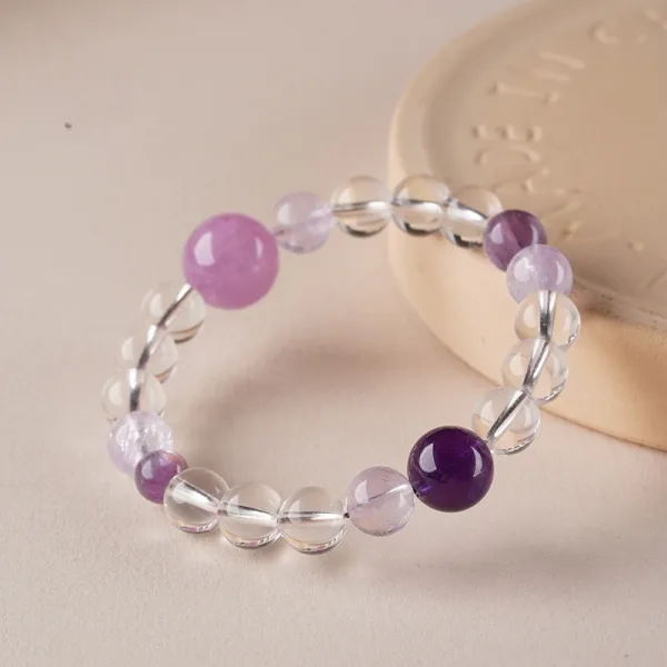 Fantastisk Ovanlig Purple Handgjort Kristall Naturlig Kristall Amethyst Armband 2025 Tillbehör