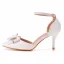 Élégant Blanche Noeud Chaussure De Mariée 2023 Bride Cheville 7 cm Talons Aiguilles À Bout Pointu Chaussure De Mariée Talons Hauts