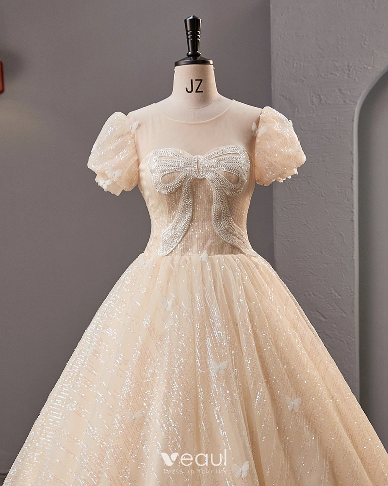 cream formal dress short Cream Poplin Long Sleeve Short Dress main image 1