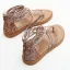 Bohême Ethnique Marron Plage Plate Sandales Femme 2022 Bride Cheville Peep Toes / Bout Ouvert Sandales
