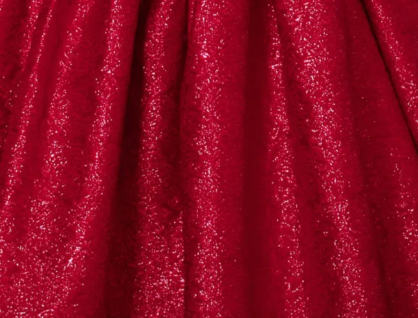 Chic / Beautiful Red Glitter Prom Dresses 2025 A-Line / Princess Off-The-Shoulder Short Sleeve Backless Floor-Length / Long Formal Dresses