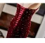 Amazing / Unique Burgundy Pearl Evening Dresses 2025 Trumpet / Mermaid Strapless Sleeveless Backless Sweep Train Evening Party Formal Dresses
