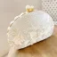 Chinese style White Handmade  Pearl 3D Lace Satin Street Wear Clutch Bags 2023