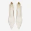 Elegant Ivory Leather Sequins Wedding Shoes 2022 8 cm Stiletto Heels Pointed Toe Wedding Pumps High Heels
