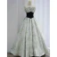 Chic / Beautiful Sage Green Printing Satin Prom Dresses 2023 A-Line / Princess Strapless Sleeveless Backless Floor-Length / Long Prom Formal Dresses