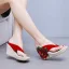 Bohemia Red Lace Flower Beach Womens Sandals 2024 9 cm Wedges Open / Peep Toe Sandals