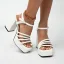 Fashion White Evening Party Womens Sandals 2022 Ankle Strap 10 cm Thick Heels Open / Peep Toe Sandals High Heels