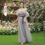Simple Gris Robe Demoiselle D'honneur 2022 Princesse Noeud Ceinture Manches Courtes Dos Nu Longue Robe De Ceremonie