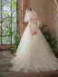 Vintage / Retro White Lace Flower Appliques Wedding Dresses 2025 A-Line / Princess Strapless Sleeveless Backless Court Train