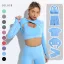 Einfarbig Himmelblau Fest Yoga & Sport Set Rundhalsausschnitt Lange Ärmel Figurbetontes Leggings 2021