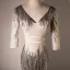 Scintillantes Sexy Champagne Paillettes Robe De Soirée 2022 Trompette / Sirène V-Cou 3/4 Manches Dos Nu Fendue devant Longue Robe De Ceremonie