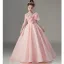 Lovely Blushing Pink Birthday Flower Girl Dresses 2022 Ball Gown Spaghetti Straps Sleeveless Backless Pearl Bow Floor-Length / Long Flower Girl Dresses