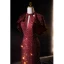 Scintillantes Bordeaux Paillettes Robe De Soirée 2023 Trompette / Sirène Col Haut Manches Courtes Train De Balayage Soirée Robe De Ceremonie