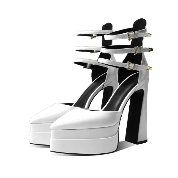 Unusual Green Cocktail Party 14 cm Thick Heels Womens Sandals 2022 Ankle Strap Pointed Toe Womens Shoes High Heels