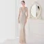 Sexy Black Beading Sequins Evening Dresses 2022 Trumpet / Mermaid V-Neck Sleeveless Floor-Length / Long Evening Party Formal Dresses