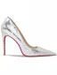 Glittrande Silver Paljetter Röd Sula Afton Pumps 2026 Läder 12 cm Stilettklackar Spetsiga Pumps Högklackade