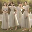 Modest / Simple Grey Bridesmaid Dresses 2022 A-Line / Princess Short Sleeve Backless Floor-Length / Long Bridesmaid