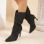 Mode Bleu Ciel Tomber Hiver Vêtement de rue Bottes Femme 2023 11 cm Talons Aiguilles À Bout Pointu Bottes