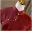 Vintage / Retro Burgundy Evening Party Cheongsam 2025 A-Line / Princess High Neck Short Sleeve Floor-Length / Long