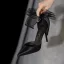 Fashion Black Evening Party Bow Womens Shoes 2022 10 cm Stiletto Heels Ankle Strap Pointed Toe Womens Shoes High Heels
