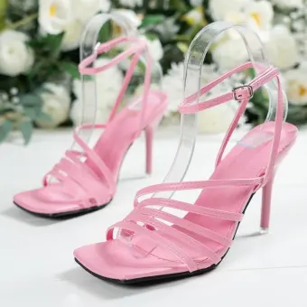 Affordable Sexy Blushing Pink Evening Party Summer Womens Sandals 2022 Ankle Strap 7 Cm Stiletto Heels Open Peep Toe Sandals High Heels