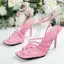 Abordable Sexy Rougissant Rose Soirée Été Sandales Femme 2022 Bride Cheville 7 cm Talons Aiguilles Peep Toes / Bout Ouvert Sandales Talons Hauts