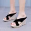 Fashion Black Beach Street Wear Pierced Womens Sandals 2024 9 cm Wedges Open / Peep Toe Sandals High Heels