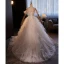 Charmant Weiß Perlenstickerei Perle Spitze Blumen Fallende Rüsche Leichtes Brautkleider / Hochzeitskleider 2024 Ballkleid Spaghettiträger Ärmellos Rückenfreies Sweep / Pinsel Zug