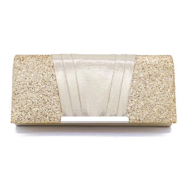 Chic / Beautiful Candy Pink Glitter Sequins Evening Party Clutch Bags 2023