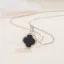 Chic / Beautiful Sterling Silver Prom Rhinestone Clover Green Leaf Necklaces 2023 Accessories