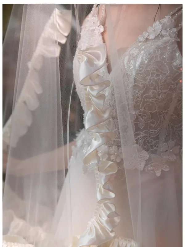 Élégant Blanche 1.5 m Tulle Voile De Mariée 2025