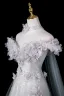 High End Himmelblau Handgefertigt Perlenstickerei Pailletten Applikationen Ballkleider 2025 A Linie Off Shoulder Ärmellos Rückenfreies Lange Ball Festliche Kleider