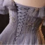 High-end Charming Lavender Beading Rhinestone Prom Dresses 2023 A-Line / Princess Off-The-Shoulder Sleeveless Backless Floor-Length / Long Formal Dresses