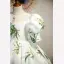Vintage / Originale Ivoire Satin Anniversaire Paillettes Impression Robe Ceremonie Fille 2022 Robe Boule Encolure Dégagée Gonflée Manches Courtes Dos Nu Longue Robe Ceremonie Fille
