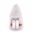 Charmant Blanche Perle En Dentelle Fleur Cristal Chaussure De Mariée 2023 7 cm Talons Épais À Bout Pointu Mariage Escarpins Talons Hauts