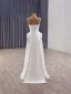 Sexy White Pearl Satin Floor-Length / Long Wedding Dresses 2025 A-Line / Princess Strapless Sleeveless Backless Wedding