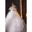 Fashion White Tassel Cascading Ruffles Wedding Dresses 2023 Ball Gown Strapless Pearl Sleeveless Backless Court Train Wedding