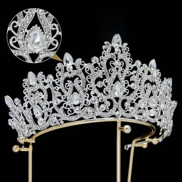 Charmant Doré Faux Diamant Alliage Accessoire Cheveux Mariage 2024 Mariage Couronner