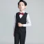 Navy Blue 4-piece Short Sleeve Boys Wedding Suits 2022 Pants Shirt Tie Vest Wedding