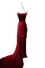 Sexy Burgundy Velvet Evening Dresses 2024 Trumpet / Mermaid Strapless Sleeveless Backless Court Train Evening Party Formal Dresses
